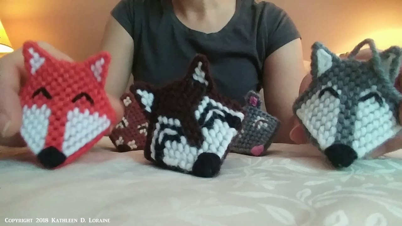 How To Make Plastic Canvas Animal Kiss Squeeze Cheek Ornaments - Red Fox