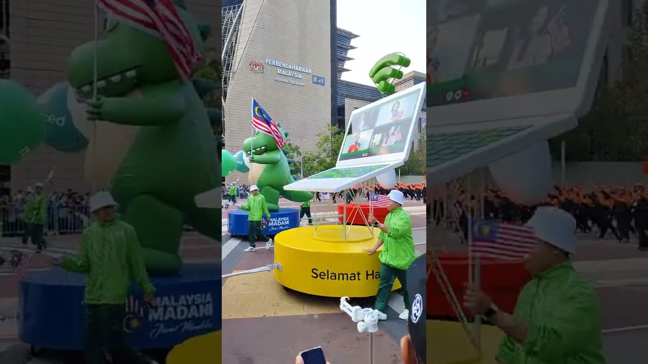 Sambutan Hari Merdeka 2025 Kontinjen Maxis Bhddengan Mascot Dinosaur yg mencuri perhatian 🦖