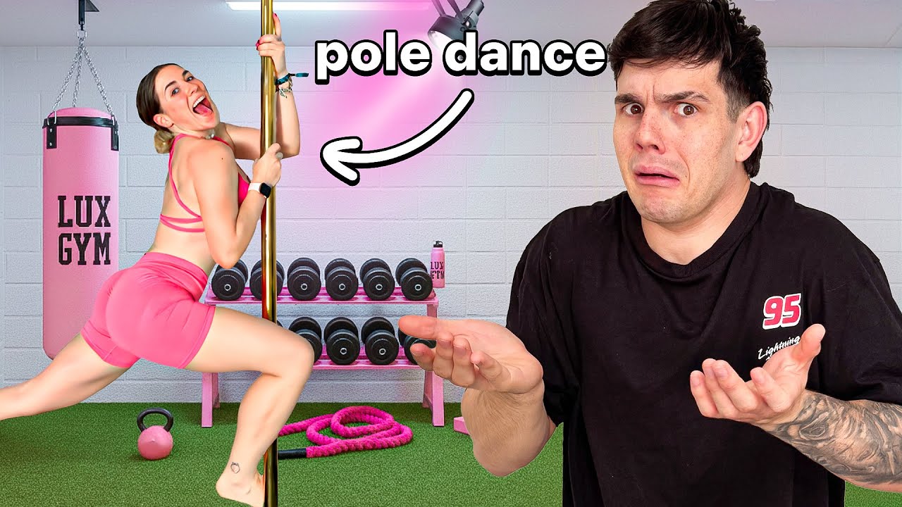 INSTALO una BARRA de POLE DANCE en nuestro GYM PRIVADO 👯‍♀️🪩  *el chorbis no aprueba la gestión* 