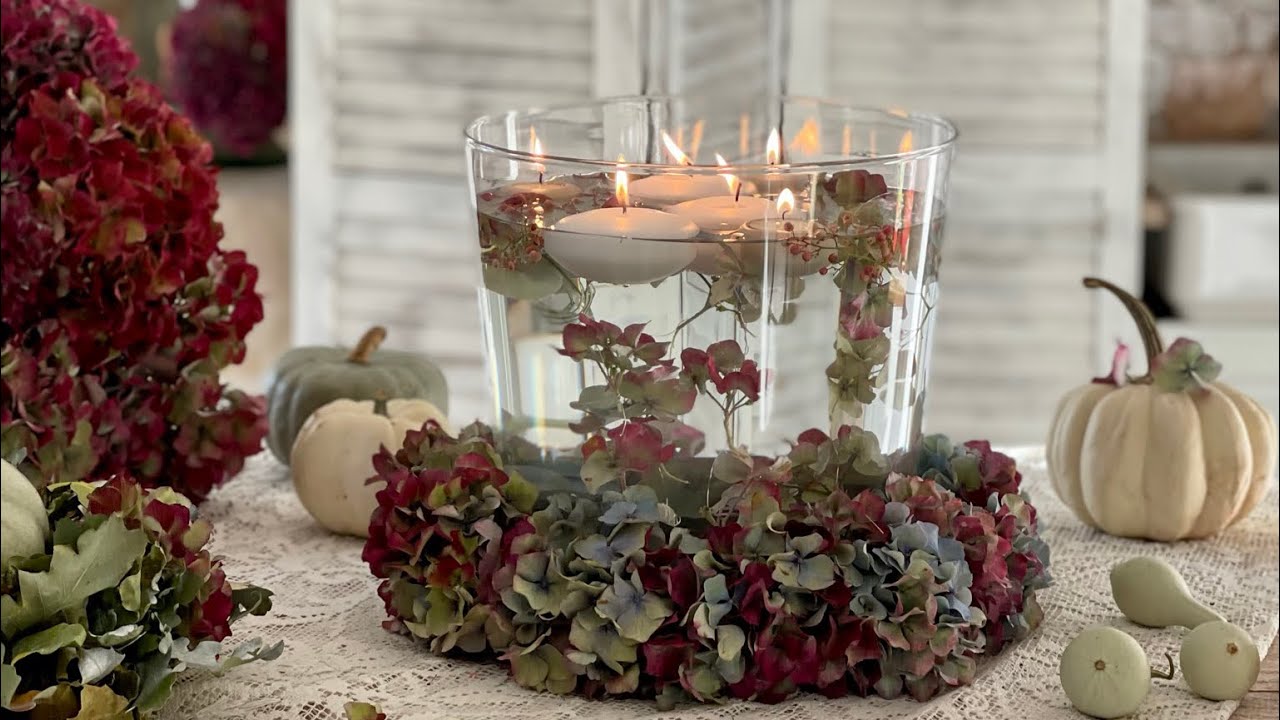 Hortensienromantik für Glasschalen🤍#diyideas #flowers #decoration #autumn #decorationideas #bloom