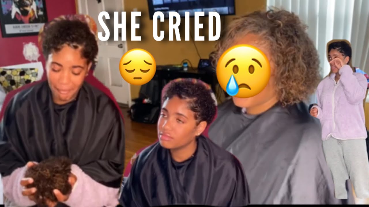 Client Cries Over Big Chop|  #stayhome #withme