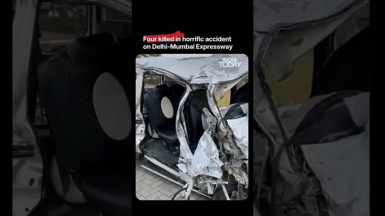 4 Dead In Delhi&ndash;Mumbai Expressway Crash | Car-Bus Collision Leaves Several Injured #breakingnews
