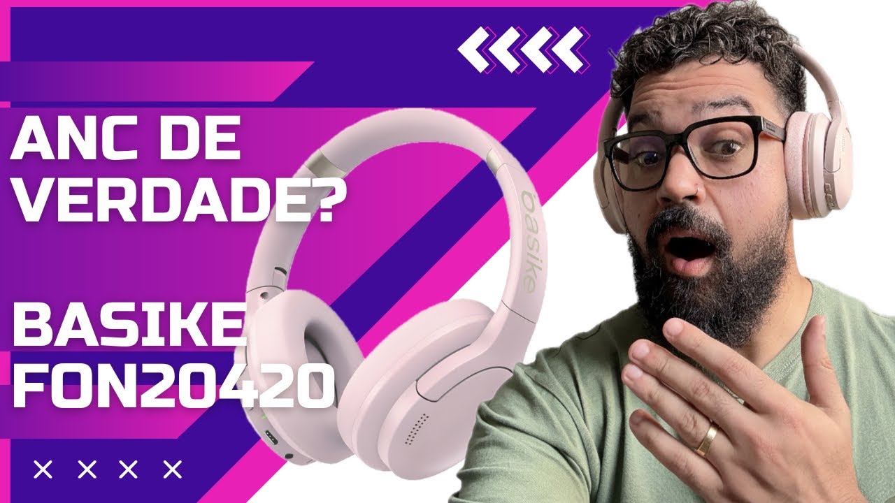 Headset ROSA barato com ANC?! Testamos o Basike FON20420 🎧💗 — Vale a pena?