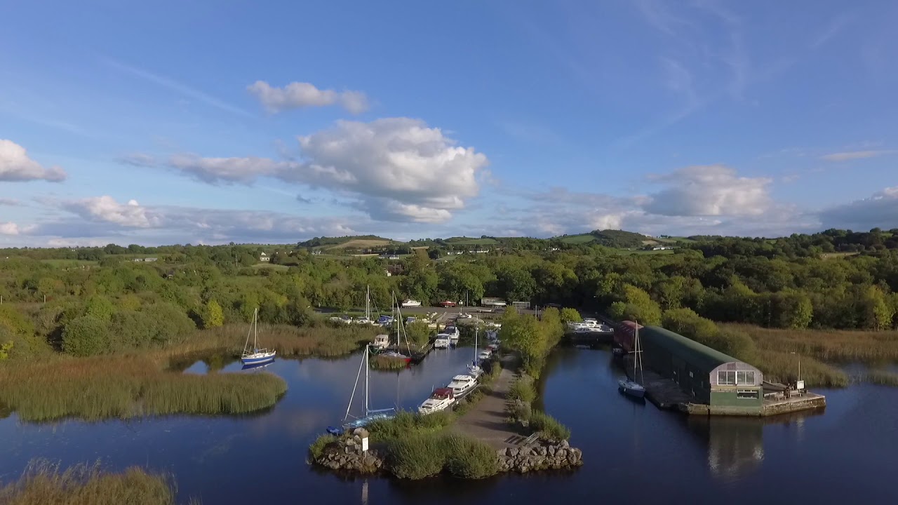 Kilgarvan Quay, Lough Derg, River Shannon, County Tipperary, Ireland aerial view