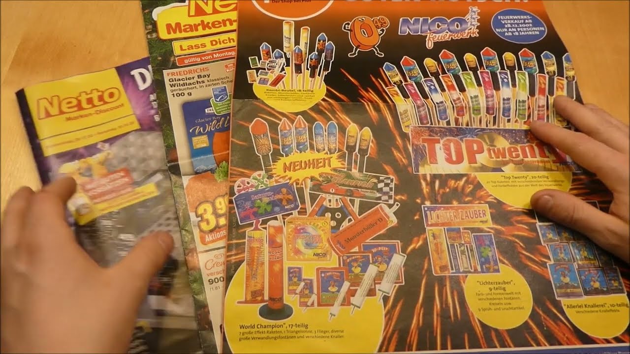 Feuerwerk Prospekte Zeitreise