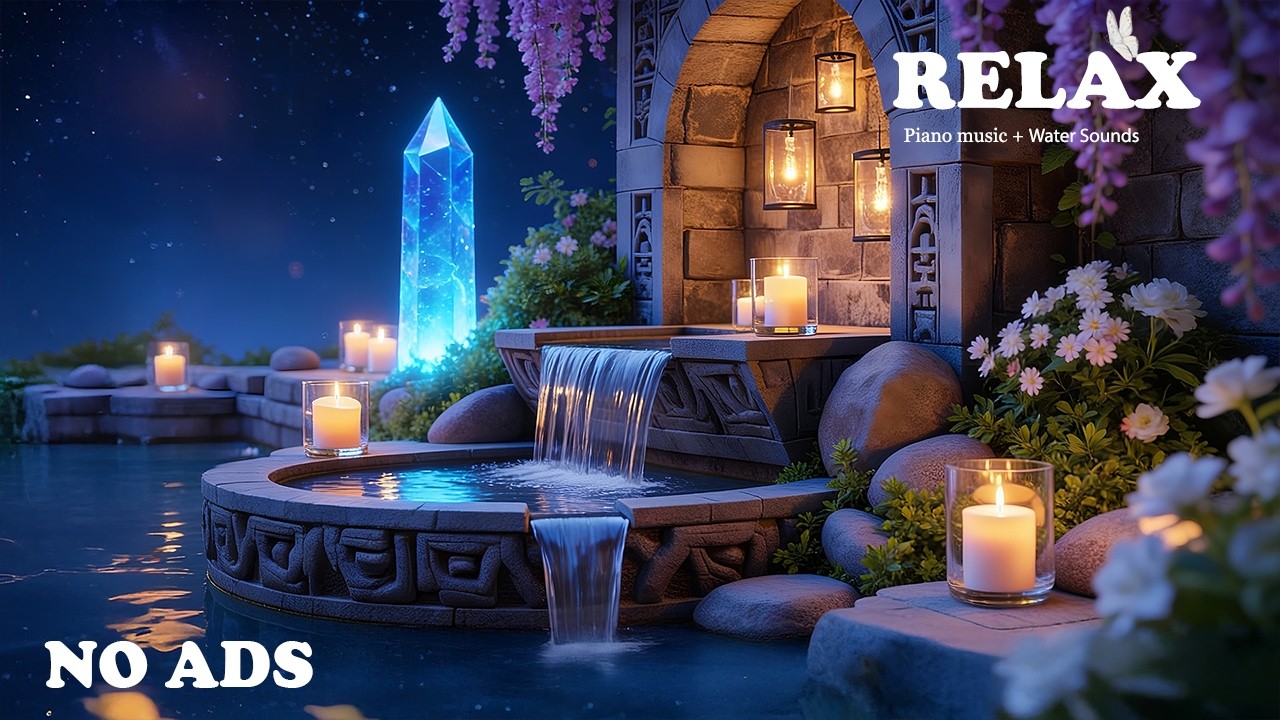 Bamboo Water Sounds + Relaxing Music 🌿 Release Stress & Anxiety 🌿 Healing Music for Mind & Body