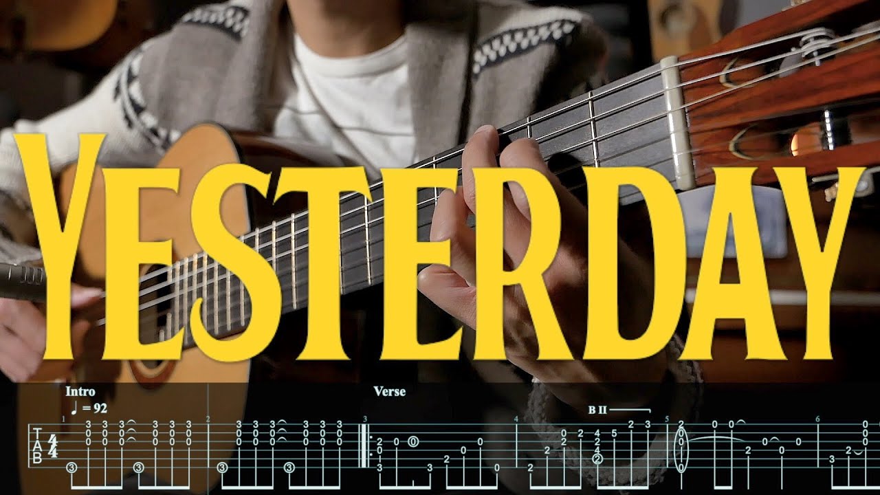 THE BEATLES | Yesterday | Fingerstyle Guitar TAB Lesson
