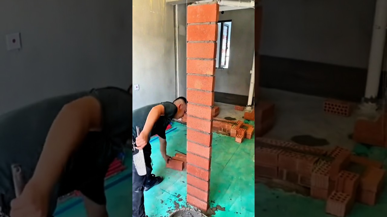 Three-inch brick laying technique