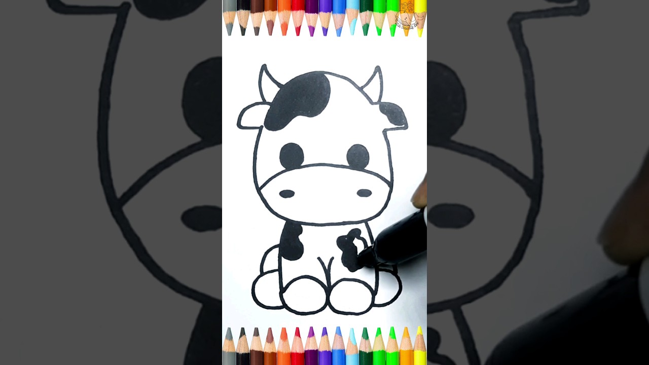How To Draw a Cow 🐄 | Kids Drawing Hub | Kids Step By Step Drawing Tutorial | #kids #drawing #video