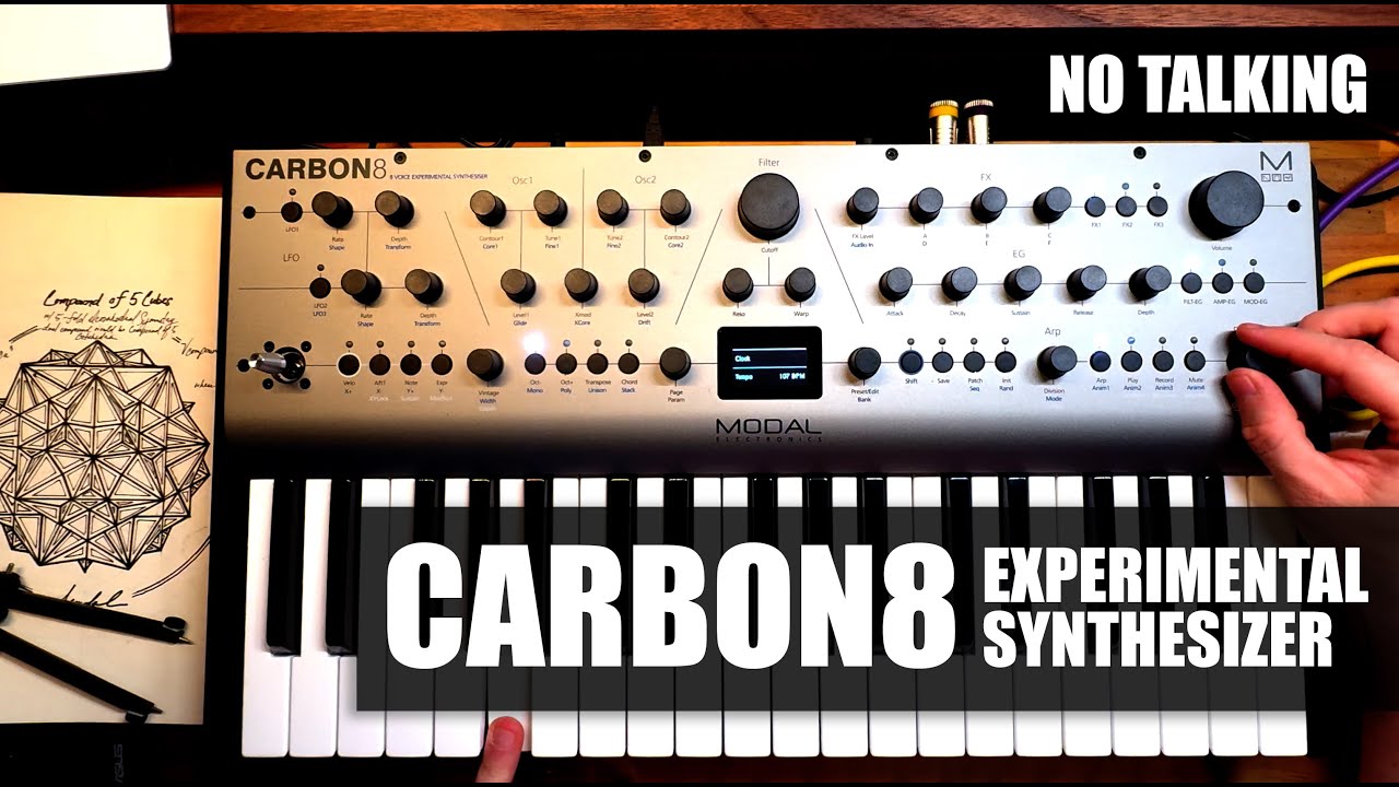 Modal Carbon 8 Synth - 1st Contact: Experimental Synthwave & Ambient (No Talking)
