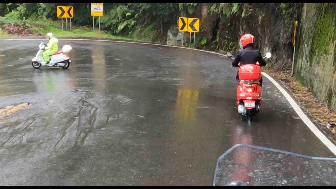 Two wet Vespas Macquarie Pass NSW