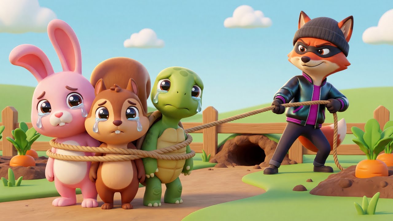 Oh No 😱 The Fox Stole Everyone! 🦊🐾 | Rhino Cop Saves Old MacDonald’s Farm 🦏🚓