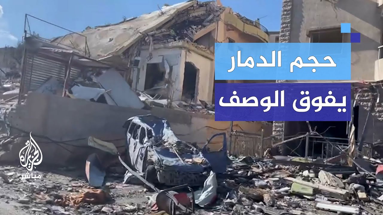 دمار واحتراق أحياء بالنبطية بعد تعرضها لثلاث غارات إسرائيلية