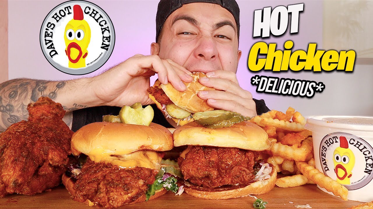 ENJOYABLE Nashville Style HOT Chicken Tenders + Sliders *Daves Hot Chicken Mukbang*