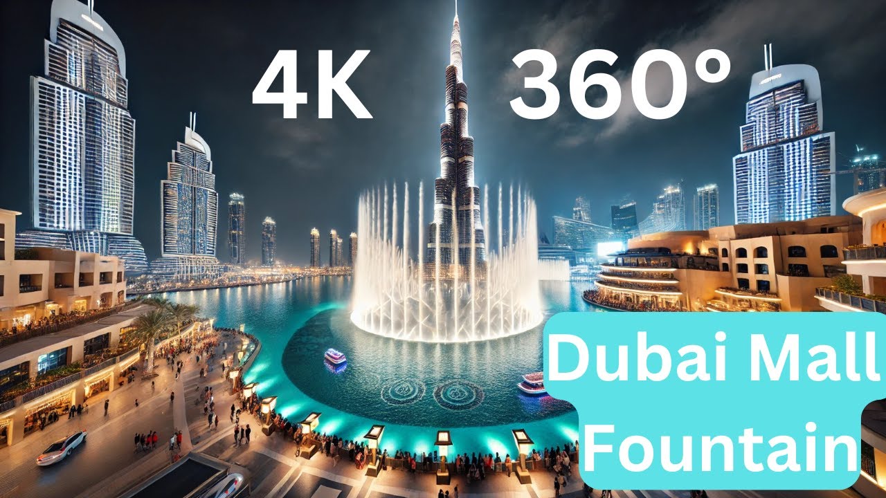 Dubai Mall Fountain Dance | Burj Khalifa Light Show 2025 | 4K | 360°.
