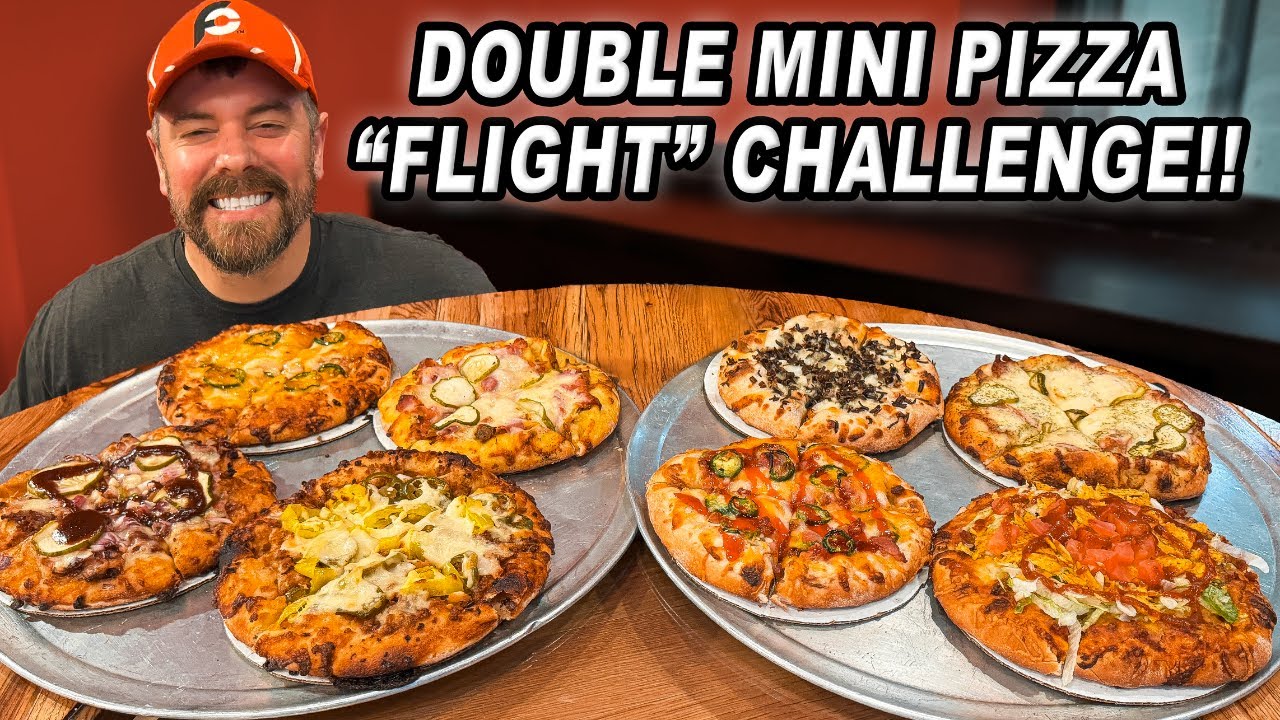The Most Pizzas I've Ever Eaten!! | QC's Double Mini Pizza Flight Challenge!!