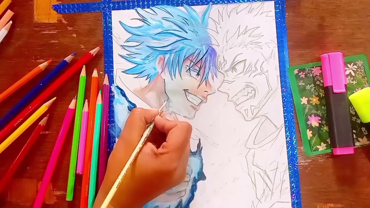 Six Eyes vs. The King of Curses | Gojo vs Sukuna fight painting ( acrylic paint ) 