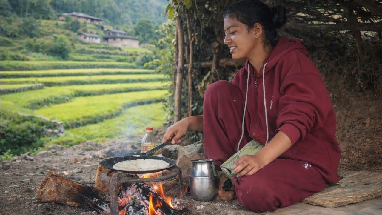 Most Peaceful And Relaxing Nepali Mountain Village Lifestyle | Organic Food Cooking in Countryside |