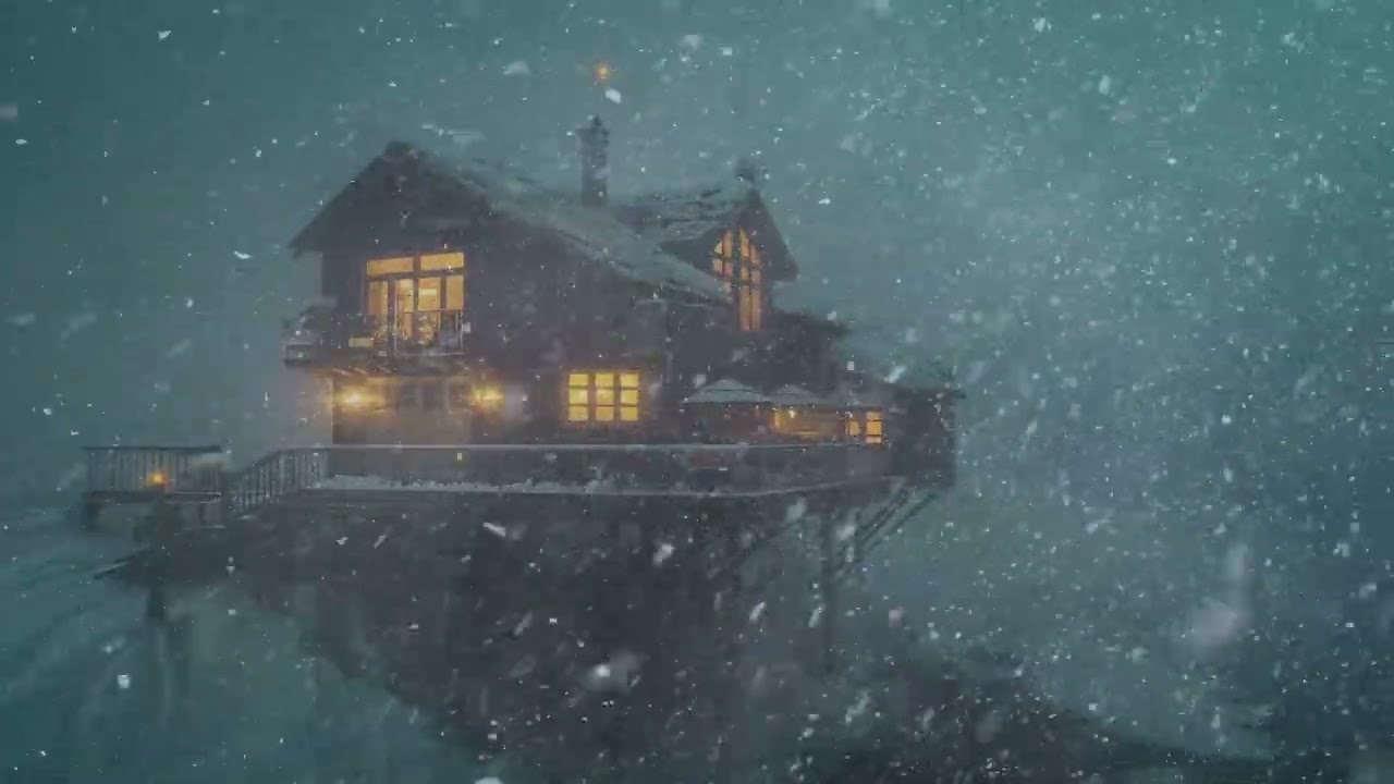 Blizzard at the Mountain Castle | Experience the Chilling Winds and Snowstorm Sounds