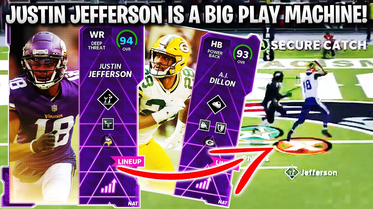 JUSTIN JEFFERSON IS A BIG PLAY MACHINE! RISING STARS JEFFERSON AND AJ DILLON GAMEPAY! | MADDEN 22