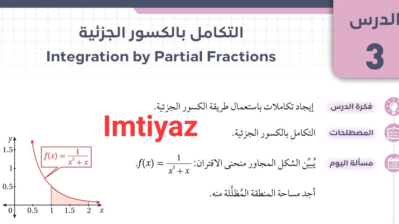 (التكامل بالكسور الجزئية) ج(1) توجيهي أكاديمي 2008 رياضيات الصف(12)