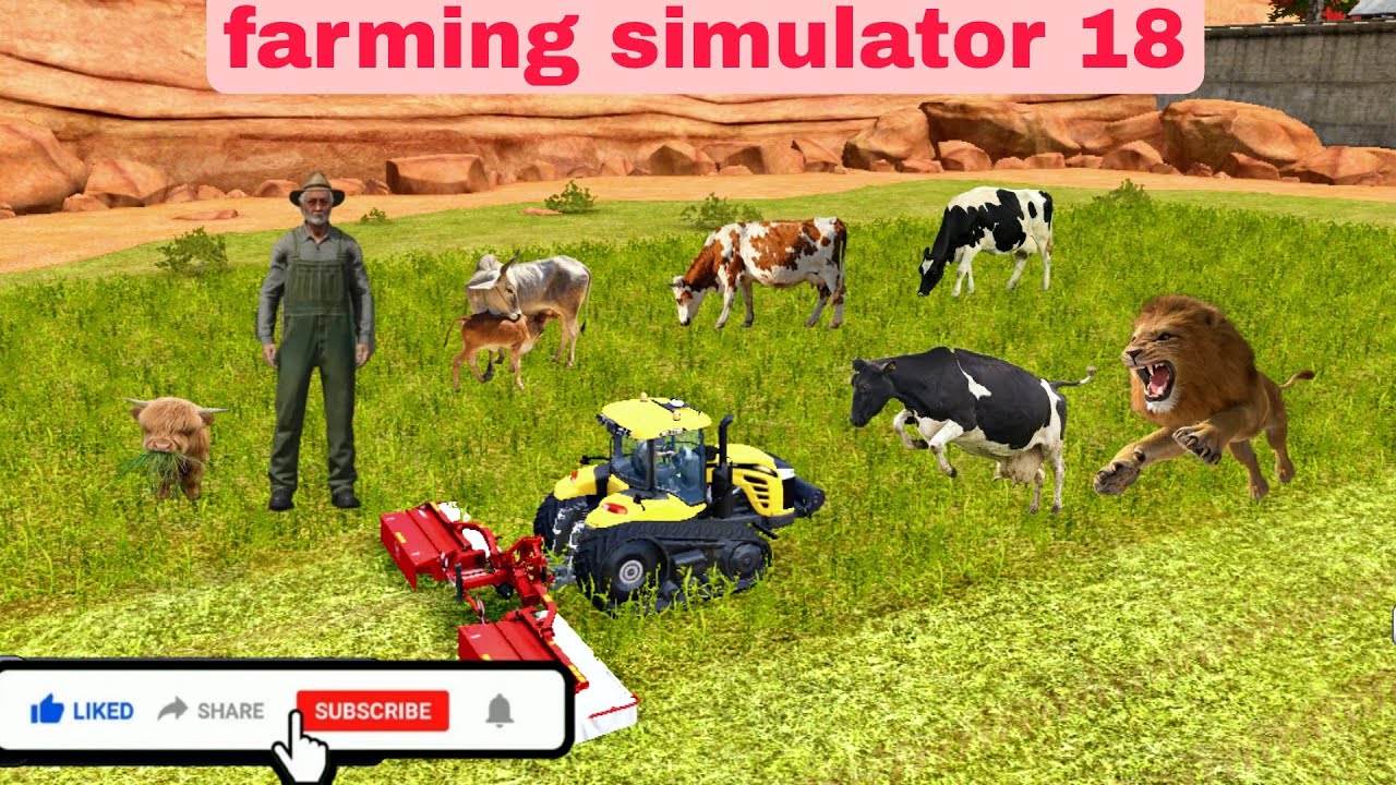 Farming Simulator 18 | Realistic Farming with Animals & Tractor Gameplay 🚜🐄 #fs18 