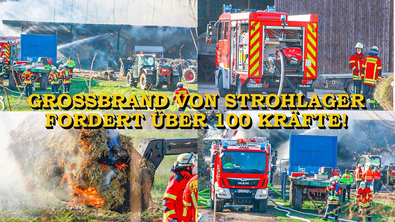 [400 STROHBALLEN IN FLAMMEN] - Über 100 Einsatzkräfte im Großeinsatz - | FEUER & FLAMMEN & RAUCH