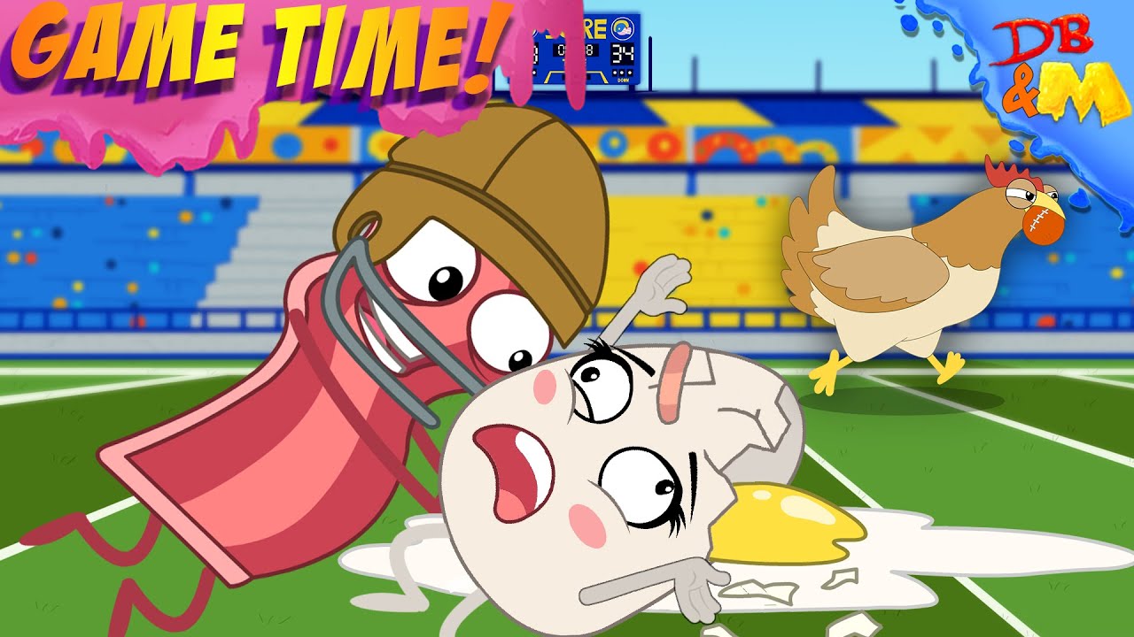 BREAKFAST BOWL!!  Egg vs. Bacon Football Game!  (Derpy Bacon & mEGGz Episode 12)