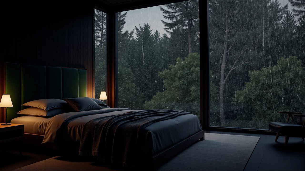 Musique apaisante dans la chambre pour réduire l'anxiété le sommeil - Piano relaxant + sons de pluie