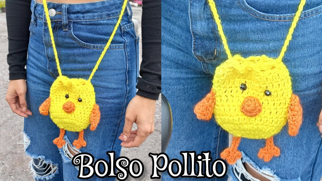 Bolso a crochet Pollito #amigurumi #bolsocrochet #crochetbag #crochetpatterns