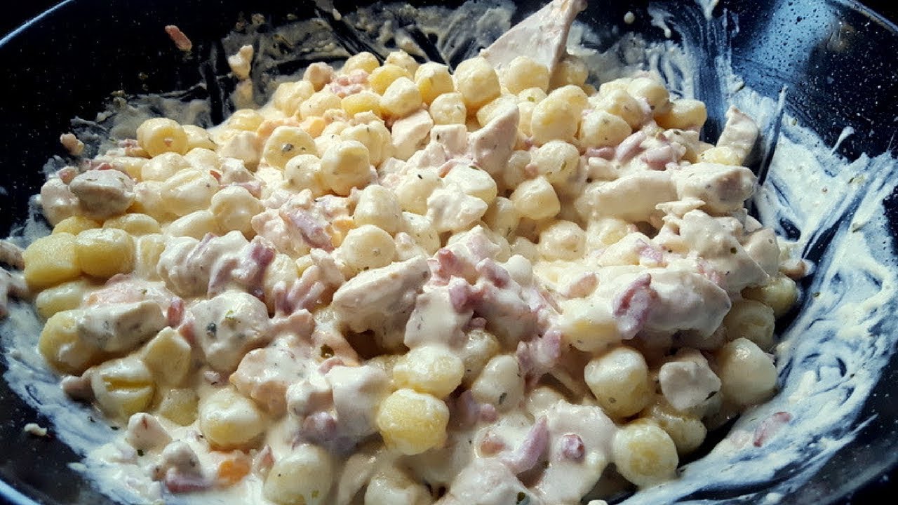 Ñoquis de patata, pollo, bacon y queso fundido / ESPECTACULARES / Video nº 46