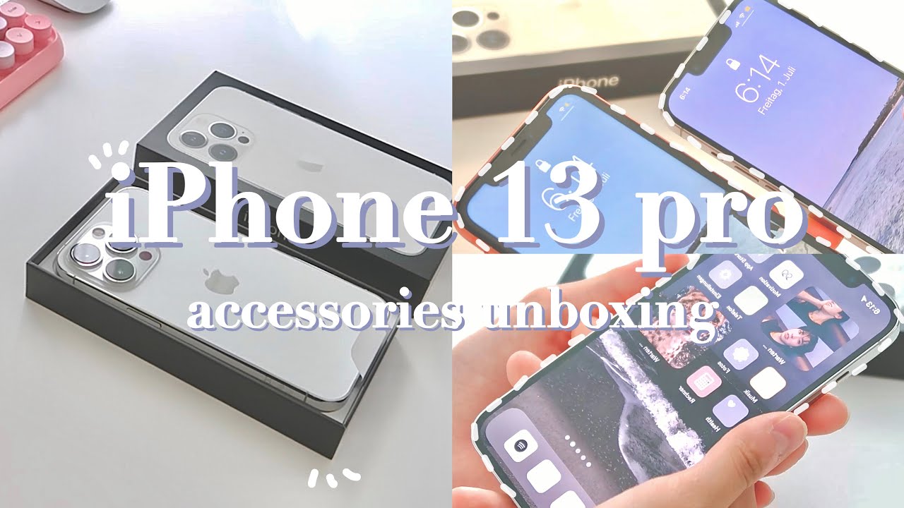 iphone 13 pro (white) unboxing 📦 + accessories 💐