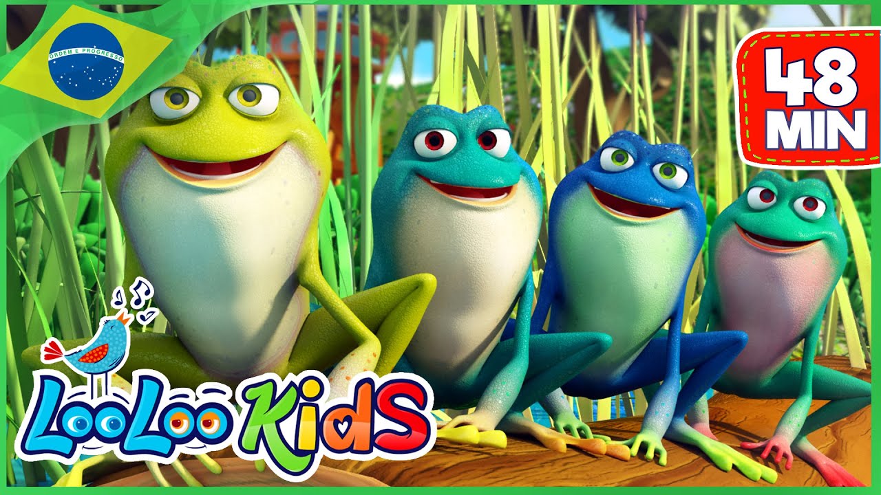 Cinco Pequenos Sapos - Música Infantil | LooLoo Kids Português