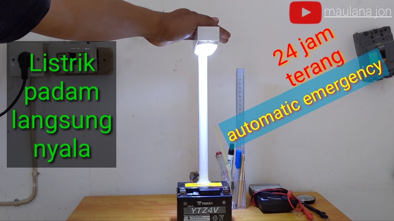 CARA MEMBUAT LAMPU EMERGENCY OTOMATIS | how to make an automatic emergency lamp