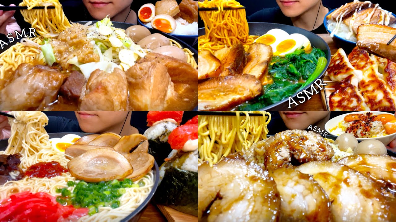 【咀嚼音まとめ】ZUBAAANの袋麺！〜旨豚醤油〜横浜家系〜博多豚骨！/ASMR/EatingSounds/Mukbang/먹방