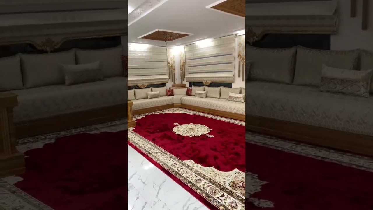 salon marocain moderne tapis traditionnel