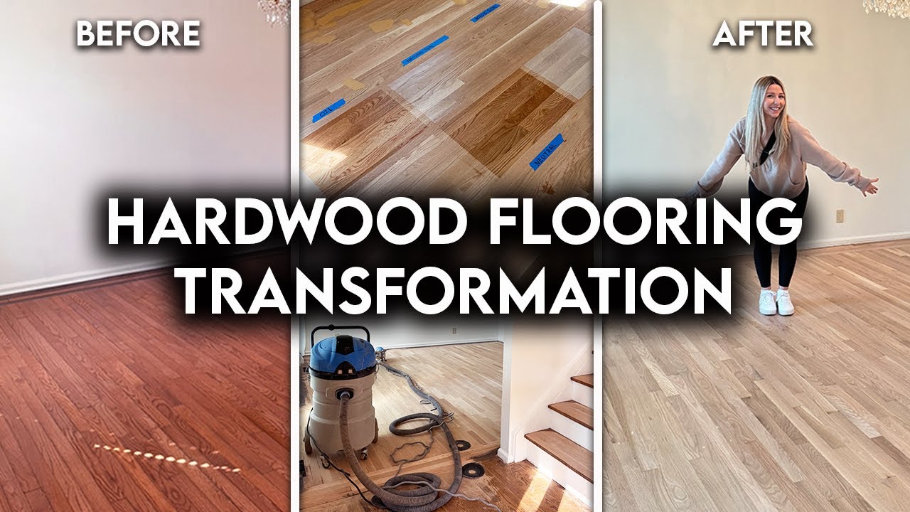 REFINISHING DATED HARDWOOD FLOORS | Transformation From Start To Finish