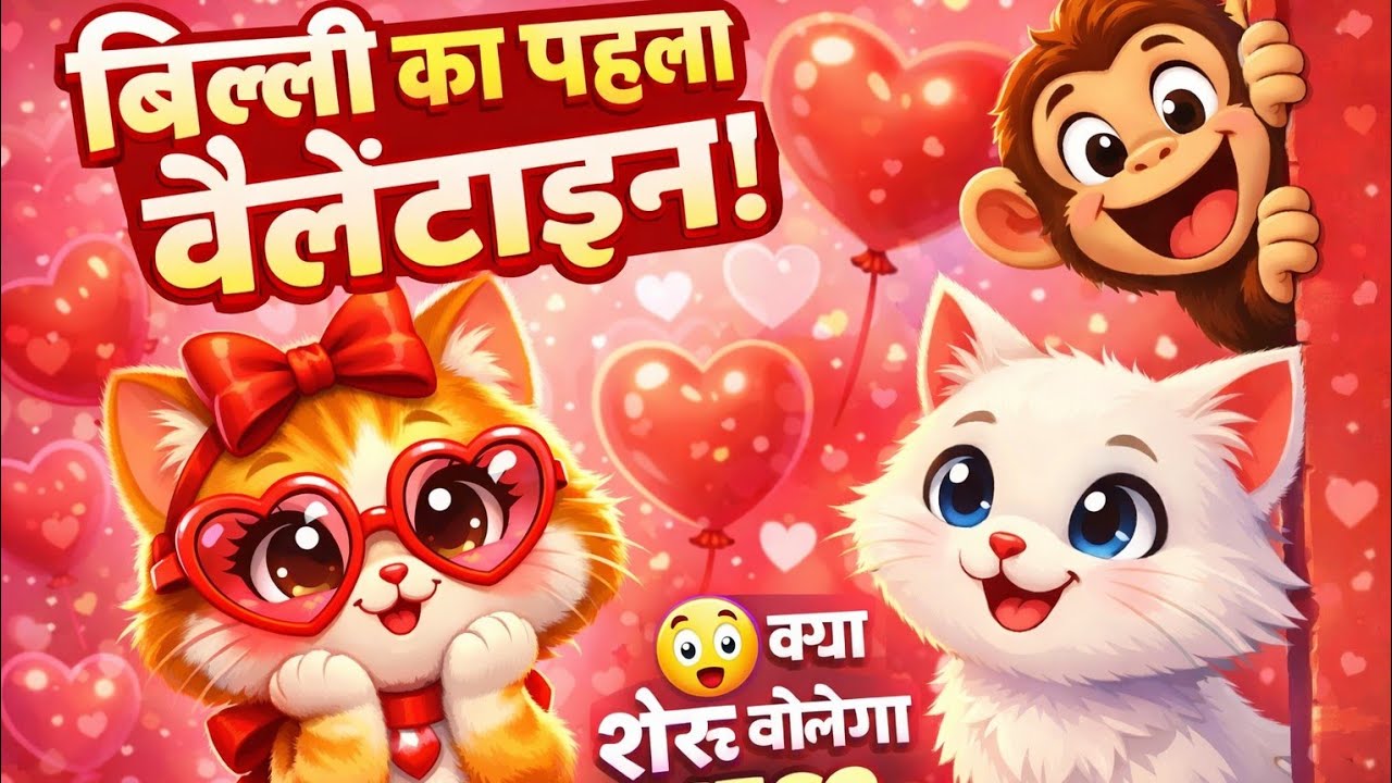 “OMG! बिल्ली का वैलेंटाइन डे”❤️ “पूरा जंगल देखता रह गया!”Funny cartoon
