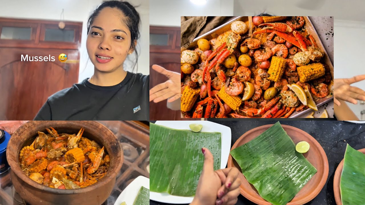 First time මම හදපු SPICY SEAFOOD BOIL එක! 🦐🤤🔥#vlog #seafoodboil 