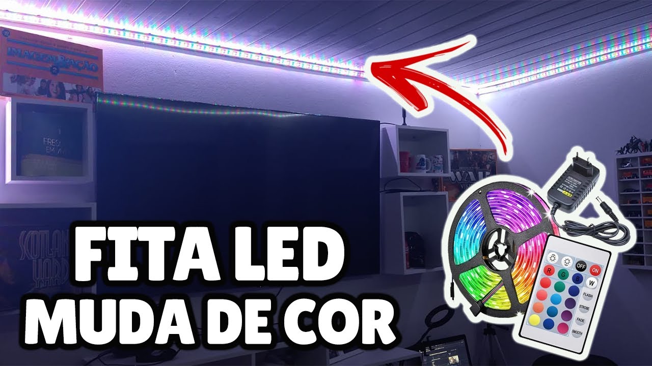 INSTALANDO 20 METROS DE FITA LED RGB NO TETO DO MEU QUARTO!
