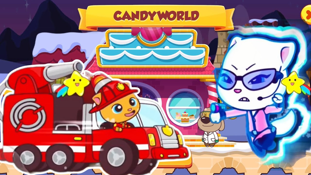 Talking Tom Candy Run Gameplay - Fireman Ginger vs Tom vs Agent Angela vs Brainiac Ben