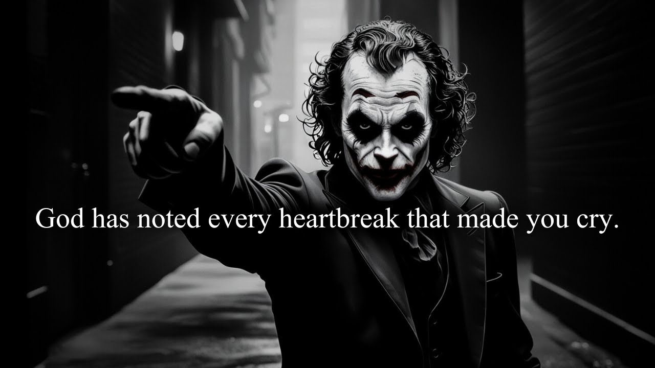 God has NOTED your every TEAR, every HEARTBREAK that MADE you CRY - Joker Speech Motivation
