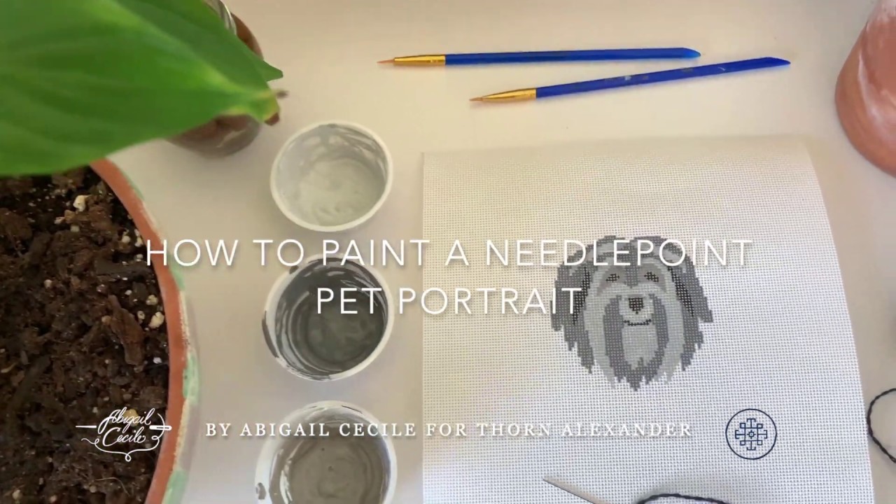 How to Paint a Needlepoint Pet Portrait