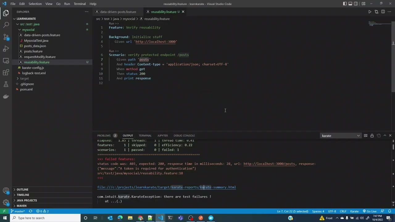 10   Karate re use feature file