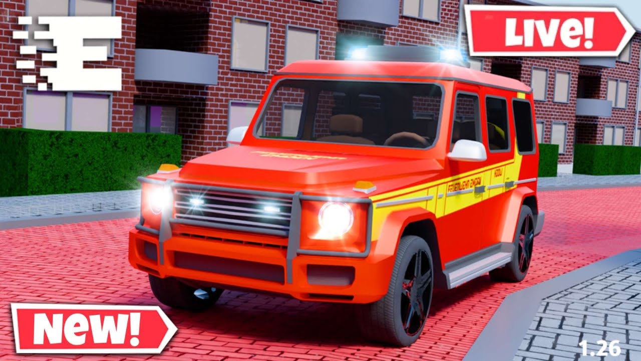 Roblox – Emergency Emden | *NEW* V1.26 UPDATE! - New Fire Department Car, Weather & More! - 🔴 LIVE!