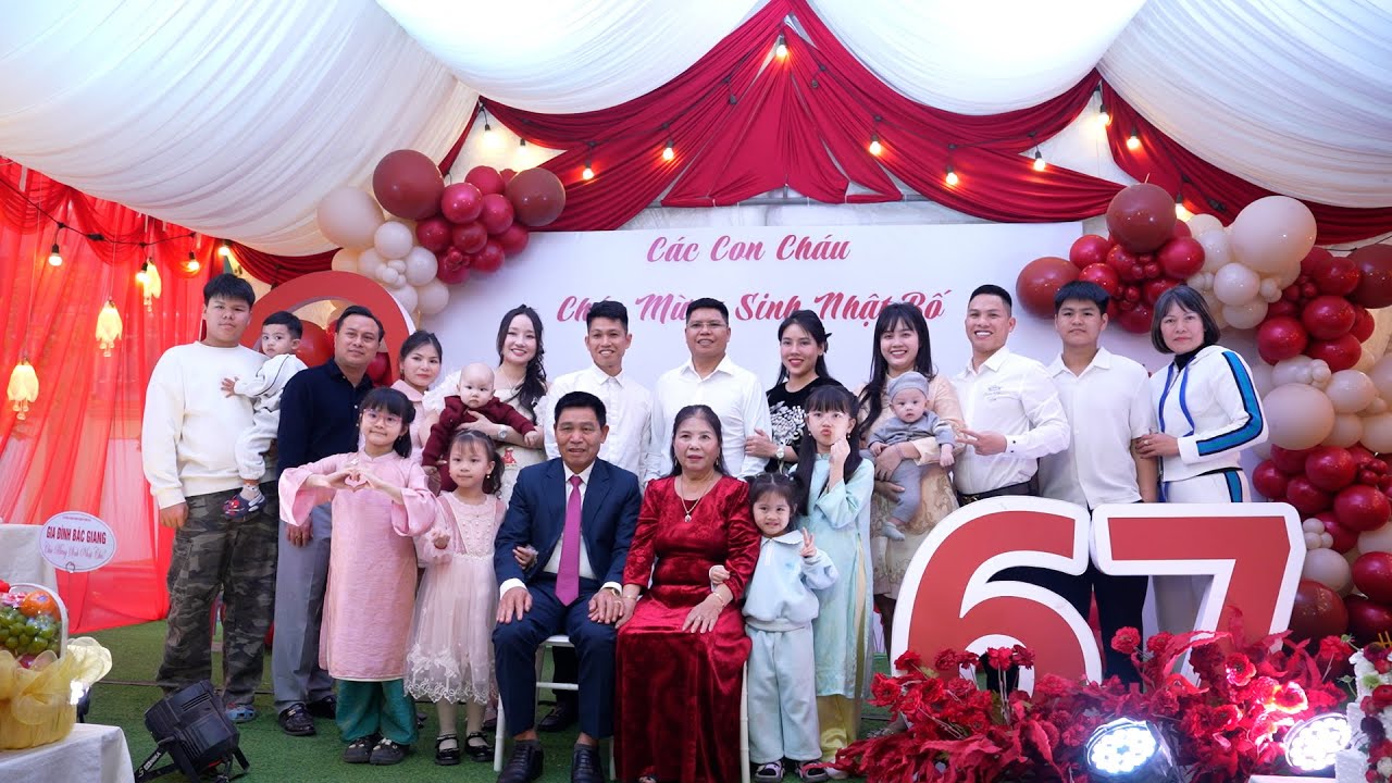 CÁC CON CÁC CHÁU CHÚC MỪNG SINH NHẬT BỐ 67 TUỔI