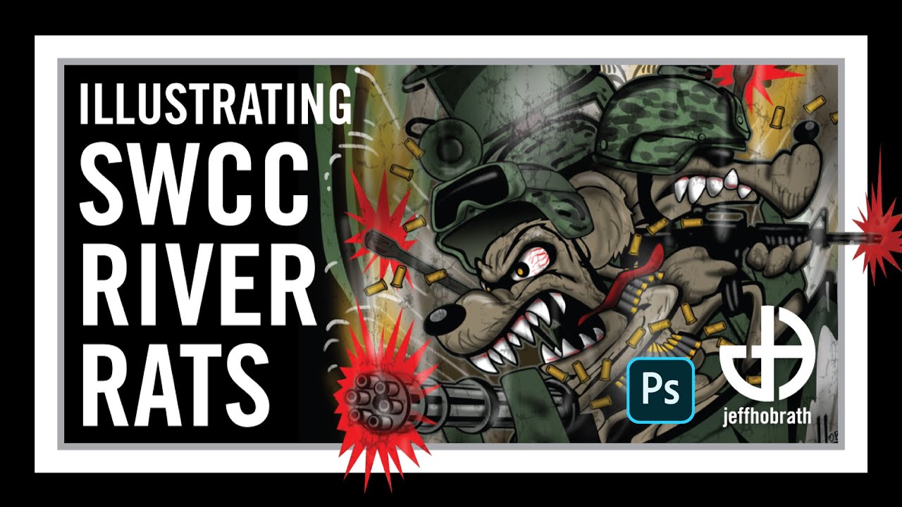 From the Vault - Illustrating Navy SWCC River Rats sketch to Photoshop | Jeff Hobrath Art Studio