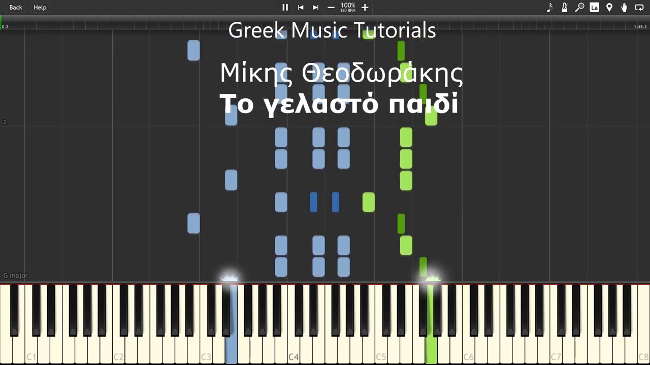 Μίκης Θεοδωράκης - Το γελαστό παιδί (Πολύ Εύκολο!) [Δωρεάν Παρτιτούρες] [Synthesia Cover]