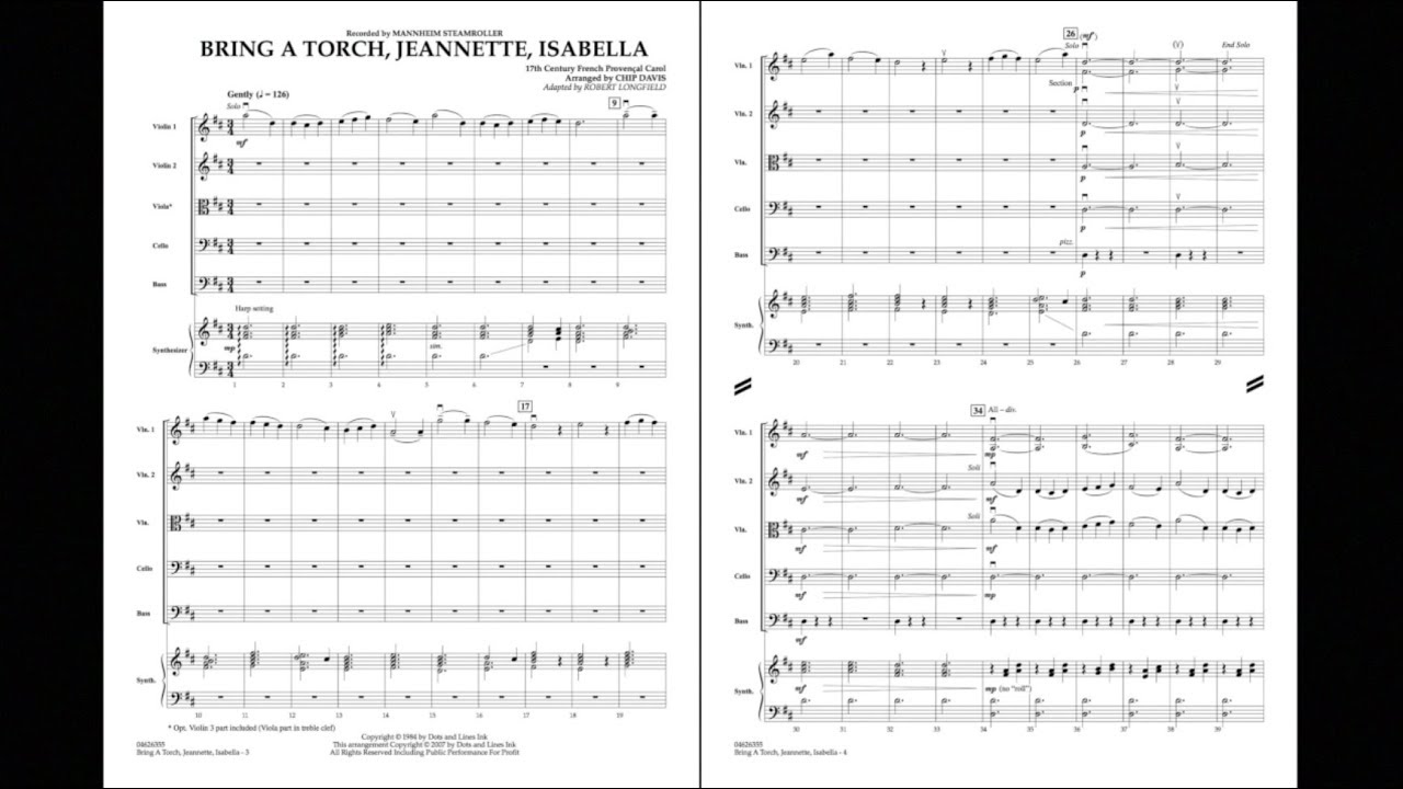 Bring a Torch, Jeannette, Isabella arr. Chip Davis/adpt. Robert Longfield