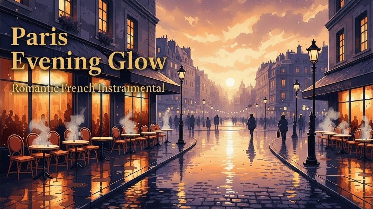 Paris Evening Glow 🌆 Romantic French Instrumental Music for Relax & Study